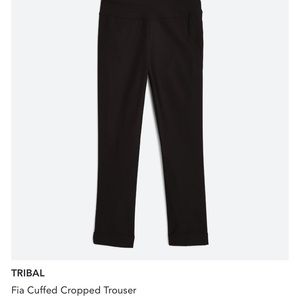 Black pull on cuffed ankle pants